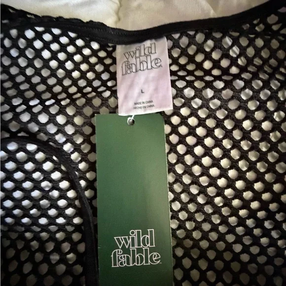 wild fable Black Fringe Mesh Swim Coverup - Picture 4 of 6